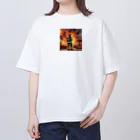 もふもふの火災現場の勇敢な消防士のグッズ Oversized T-Shirt