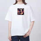 わんにゃんショップのキラキラハートの子猫ちゃん Oversized T-Shirt