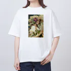 Orange Flowerのミシャ風フラワーアート オーバーサイズTシャツ