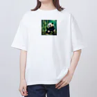 アーミタイのかわいいパンダのイラストグッズ Oversized T-Shirt