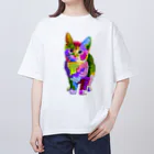 フリーウェイ(株式会社)の猫のイラストグッズ Oversized T-Shirt