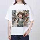 底辺の底辺好きな事を気ままに…。の走る元気な女の子 オーバーサイズTシャツ