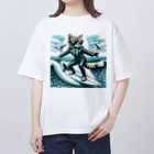 Cats-loveのサーフィンエグゼクティブキャット Oversized T-Shirt