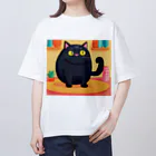 あにぽよのぽて黒猫 オーバーサイズTシャツ