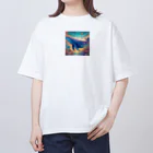 LINEスタンプっぽいグッズショップのクジラさん Oversized T-Shirt