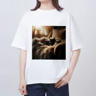 kurone🐈‍⬛の黒猫🐈‍⬛（秋冬ver🍁⛄） Oversized T-Shirt