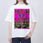 catsdogssweetのCATS are LOVE Oversized T-Shirt