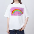 nomumyのピンク空と虹🌈 オーバーサイズTシャツ