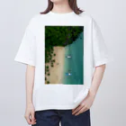 hir00の上空からのビーチ写真 オーバーサイズTシャツ