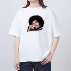 strat.Jay's shopのジミヘン ジミヘンドリックス Jimi Hendrix イラスト 絵 ロック ギター ギターリスト ブルース Oversized T-Shirt