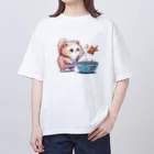 chez.akaのねこときんぎょ オーバーサイズTシャツ