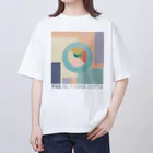 パステルな動物と食べ物と心強さとのパステルパンナコッタ Oversized T-Shirt