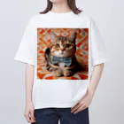 ETONAのお洒落な猫ちゃん（蝶ネクタイシリーズ02） オーバーサイズTシャツ