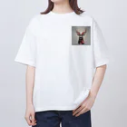 Blue: ユニークな雑貨の宝庫の限定アイテム-for Christmas トナカイサンタ Oversized T-Shirt