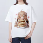 Crook-Aaronのゆるふわパンケーキちゃん オーバーサイズTシャツ