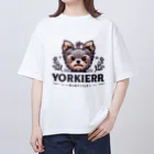 ガオのお店のかわいいヨークシャテリアのロゴ入りグッズ Oversized T-Shirt