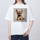 SAKU_Shopのジャーマン・シェパードの子犬 オーバーサイズTシャツ