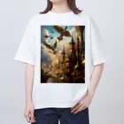 路傍の石の幻想世界の空港 Oversized T-Shirt