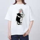 小鳥と映画館のイナズマメイクの女性と黒猫 Oversized T-Shirt