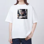 ZZRR12の「猫耳の魔女の叡智と冒険」 ： "The Wisdom and Adventure of the Cat-Eared Witch" Oversized T-Shirt