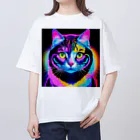 629_CAT_ARTのカラフルサイバーキャット vol2 Oversized T-Shirt