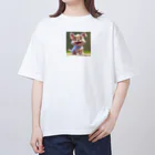 sobamaniaのスマイルドッグ オーバーサイズTシャツ