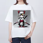 Zamurai【侍-samurai-】アートの女流Zamurai【侍女-makatachi-】ディフォルメ オーバーサイズTシャツ