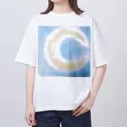 もなころショップの三日月　パステルアート Oversized T-Shirt