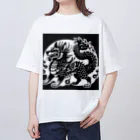 いきもの戯画の獅子ドラゴン オーバーサイズTシャツ