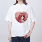 異界塔の 特大愛少女　赤 Oversized T-Shirt