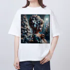 DeenaDeeのRococo Reverie: Moonlit Elegance 「月夜と少女のロココ夢物語」 オーバーサイズTシャツ