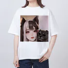 ラッキーLOVEの猫耳地雷っ娘2 Oversized T-Shirt