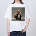 Iruhachiのつよいリス オーバーサイズTシャツ