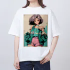 80s pop anime artの信じられないほど理不尽な学生 オーバーサイズTシャツ