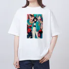 80s pop anime artの80年代の懐かしいアニメスタイル Oversized T-Shirt