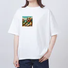 PaletteProdigyのサングラスをかけた冒険犬 Oversized T-Shirt