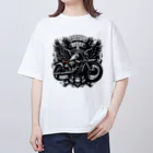 AIまーぼのRebel Ride: ビンテージバイカー Oversized T-Shirt