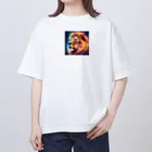 スプラッシュルークのかっこいいライオンのイラストグッズ Oversized T-Shirt