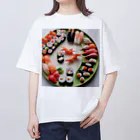 Hamatsukiの寿司（折り紙風アート） オーバーサイズTシャツ