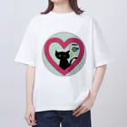 Amasyuiroのmagboxシリーズ　～ウィンク黒猫～ Oversized T-Shirt