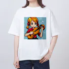 ほっこり絵音舎のギターアイドルのナオコちゃん オーバーサイズTシャツ