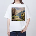 maikoのショップの静かな川辺の風景 Oversized T-Shirt