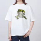 かなへびくん のヒョウモントカゲモドキ（かなへびくん） オーバーサイズTシャツ