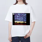 takuSHOP99の夕焼けの雷雲 オーバーサイズTシャツ