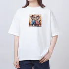 zhaoyushuangの可愛い子猫イラスト オーバーサイズTシャツ