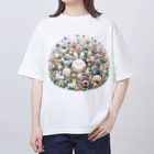 raio-nのハッピーフローラルファンタジー オーバーサイズTシャツ