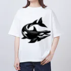 animal×animalのkiller whale×crocodile=? Oversized T-Shirt