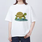 あにまるずSHOPの癒やしのカメのグッズ Oversized T-Shirt