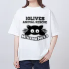 mihamaneko の美浜ねこロゴ白黒 Oversized T-Shirt