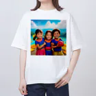 あかいはちの笑顔の子どもたち オーバーサイズTシャツ